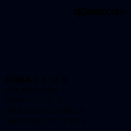 Farbcode: RGBA 0 3 18 0 | qconv.com