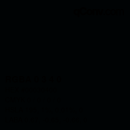 颜色代码: RGBA 0 3 4 0 | qconv.com