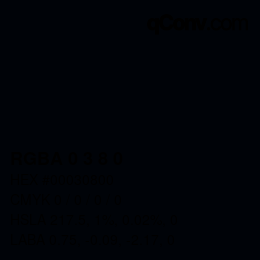 Color code: RGBA 0 3 8 0 | qconv.com