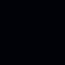 Color code: RGBA 0 3 9 0 | qconv.com