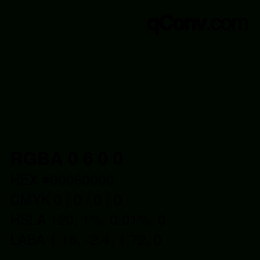 Farbcode: RGBA 0 6 0 0 | qconv.com