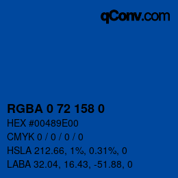 Color code: RGBA 0 72 158 0 | qconv.com