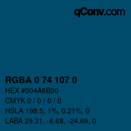 Farbcode: RGBA 0 74 107 0 | qconv.com