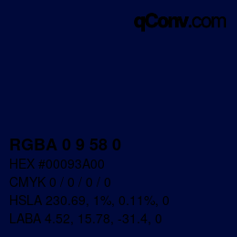 Color code: RGBA 0 9 58 0 | qconv.com