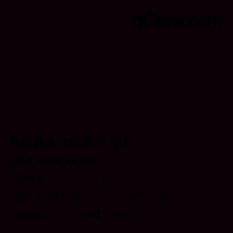 Color code: RGBA 10.5 0 5 0 | qconv.com