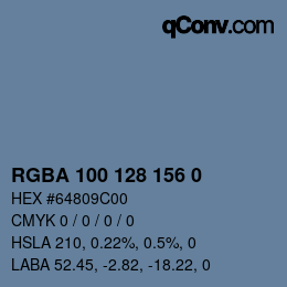 Color code: RGBA 100 128 156 0 | qconv.com