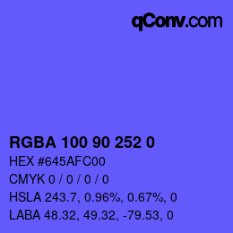 Color code: RGBA 100 90 252 0 | qconv.com