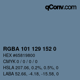Color code: RGBA 101 129 152 0 | qconv.com