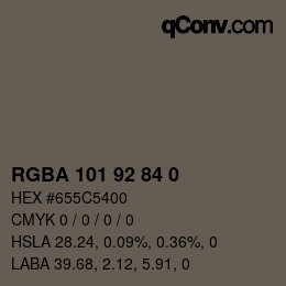Farbcode: RGBA 101 92 84 0 | qconv.com