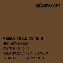 Color code: RGBA 103.5 72 42 0 | qconv.com