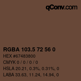 Color code: RGBA 103.5 72 56 0 | qconv.com
