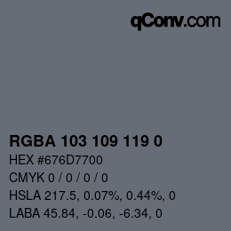 Color code: RGBA 103 109 119 0 | qconv.com
