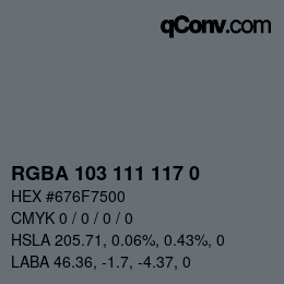 Code couleur: RGBA 103 111 117 0 | qconv.com