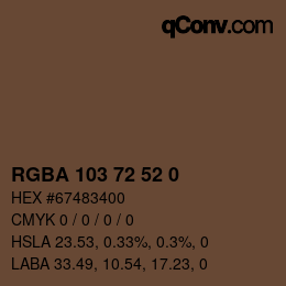 Code couleur: RGBA 103 72 52 0 | qconv.com