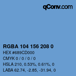 Color code: RGBA 104 156 208 0 | qconv.com
