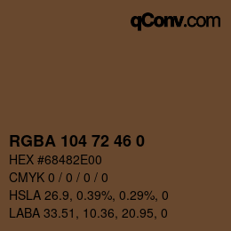 Color code: RGBA 104 72 46 0 | qconv.com