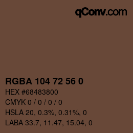Code couleur: RGBA 104 72 56 0 | qconv.com