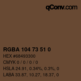 Color code: RGBA 104 73 51 0 | qconv.com