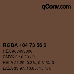 Color code: RGBA 104 73 56 0 | qconv.com