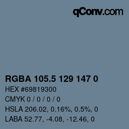 Color code: RGBA 105.5 129 147 0 | qconv.com