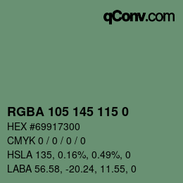 Código de color: RGBA 105 145 115 0 | qconv.com