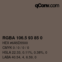 Código de color: RGBA 106.5 93 85 0 | qconv.com