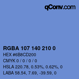Farbcode: RGBA 107 140 210 0 | qconv.com