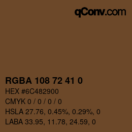Color code: RGBA 108 72 41 0 | qconv.com