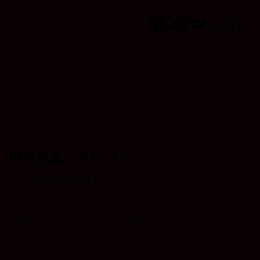 Color code: RGBA 10 0 1 0 | qconv.com