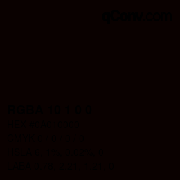 Código de color: RGBA 10 1 0 0 | qconv.com