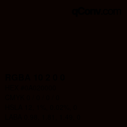 Color code: RGBA 10 2 0 0 | qconv.com