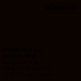 Color code: RGBA 10 3 0 0 | qconv.com
