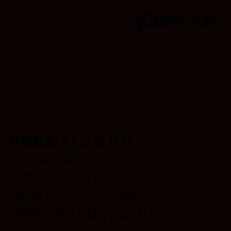 Color code: RGBA 11.5 3 0 0 | qconv.com