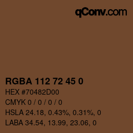 Farbcode: RGBA 112 72 45 0 | qconv.com