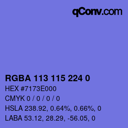 Farbcode: RGBA 113 115 224 0 | qconv.com
