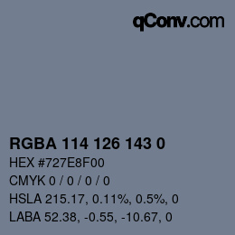 Color code: RGBA 114 126 143 0 | qconv.com