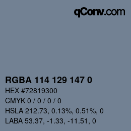 Color code: RGBA 114 129 147 0 | qconv.com