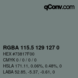 Código de color: RGBA 115.5 129 127 0 | qconv.com