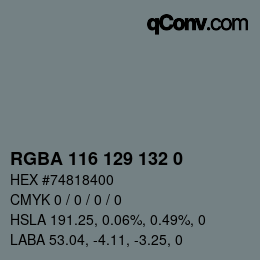 颜色代码: RGBA 116 129 132 0 | qconv.com