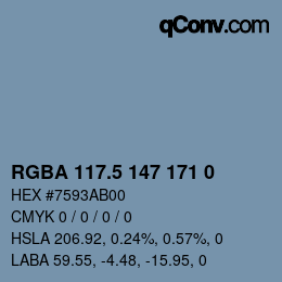 Color code: RGBA 117.5 147 171 0 | qconv.com