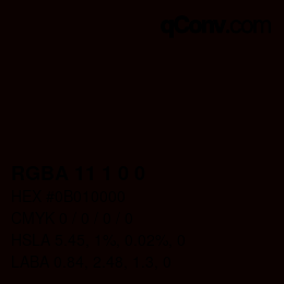 Color code: RGBA 11 1 0 0 | qconv.com