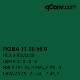 Farbcode: RGBA 11 90 56 0 | qconv.com