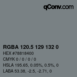 Color code: RGBA 120.5 129 132 0 | qconv.com