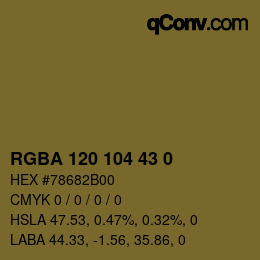 Farbcode: RGBA 120 104 43 0 | qconv.com