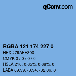 Color code: RGBA 121 174 227 0 | qconv.com