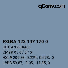 カラーコード: RGBA 123 147 170 0 | qconv.com