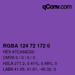 Farbcode: RGBA 124 72 172 0 | qconv.com