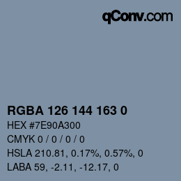 颜色代码: RGBA 126 144 163 0 | qconv.com
