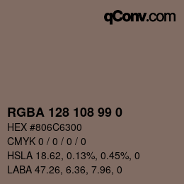 颜色代码: RGBA 128 108 99 0 | qconv.com