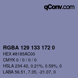 Farbcode: RGBA 129 133 172 0 | qconv.com